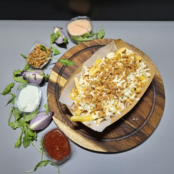 Cartofi prajiti cu mozzarella si ceapa crispy 600g
